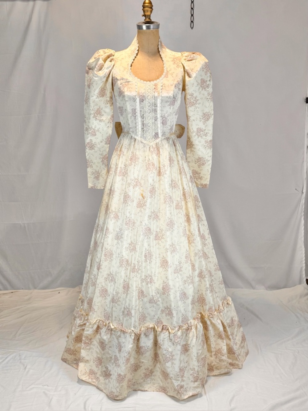 VINTAGE Gunne Sax 70s prairie dress prom formal long sleeve maxi cottage floral - Picture 10 of 17